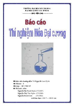 Báo cáo thí nghiệm Hóa đại cương