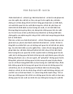 Hình thái kinh tế | Trường Đại học Giao thông Vận tải