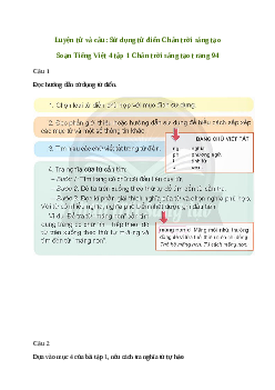 Soạn bài Luyện từ và câu: Sử dụng từ điển - Tiếng Việt 4 Chân trời sáng tạo