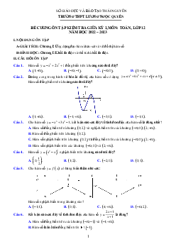 Đề cương giữa kỳ 1 Toán 12 năm 2022 – 2023 THPT Lương Ngọc Quyến – Thái Nguyên