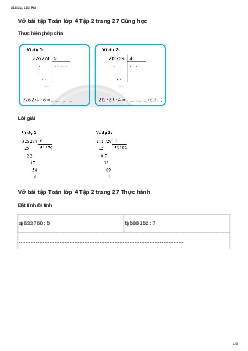 Vở bài tập Toán lớp 4 Bài 49: Chia cho số có một chữ số Chân trời sáng tạo