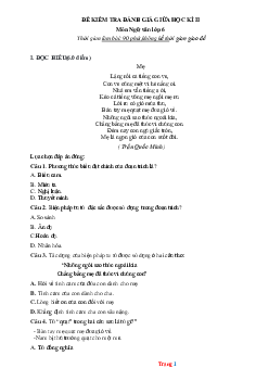 Đề kiểm tra giữa HK2 Văn 6 Chân trời sáng tạo 2022-2023 (có đáp án ma trận)