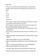 Đề thi trắc nghiệm môn sinh học phân tử –Trường Đại học Nguyễn Tất Thành