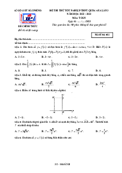Đề thi thử Toán tốt nghiệp THPT 2023 lần 3 trường chuyên Trần Phú – Hải Phòng