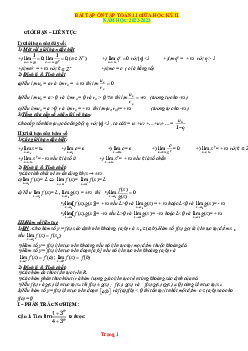Bài tập ôn tập Toán 11 giữa học kỳ 2 năm học 2022-2023