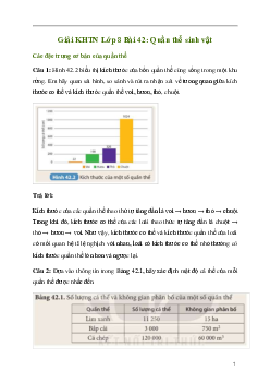 Giải KHTN 8 Bài 42: Quần thể sinh vật | Kết nối tri thức