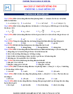 Tổng hợp trắc nghiệm ôn tập môn Đại cương dao động điều hòa | Đại học Gia Định