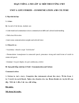 Unit 1 lớp 12 Communication and Culture