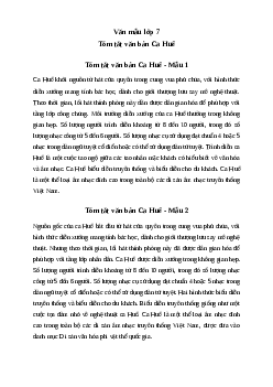 Tóm tắt văn bản Ca Huế (3 mẫu) | Văn mẫu lớp 7 Cánh diều