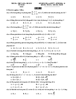 Đề kiểm tra 45 phút Hình học 10 chương 3 trường THPT Long Khánh – Đồng Nai