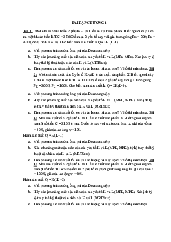 Bài tập chương 4: Lý thuyết hành vi của người sản xuất