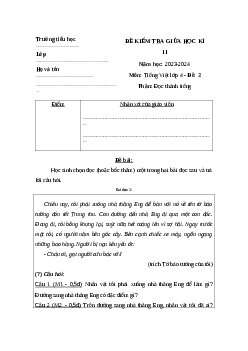 Đề thi Tiếng Việt giữa kì 2 lớp 4 sách Kết nối tri thức - Đề 4