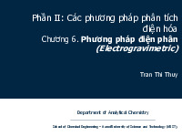 Chương 6. Phương pháp điện phân | Bài giảng môn Phân tích bằng công cụ | Đại học Bách khoa hà nội