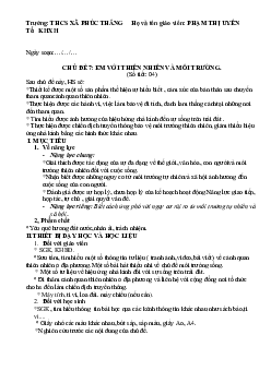 Giáo án Chủ đề 7: Em với thiên nhiên và môi trường Hoạt động trải nghiệm 7 | Kết nối tri thức