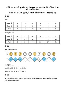 Giải Toán 3 Bài 5: Bảng nhân 3, bảng chia 3 | Kết nối tri thức