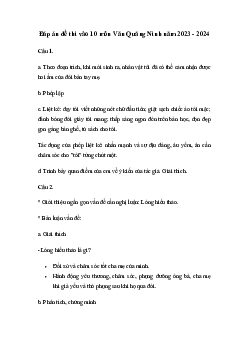 Đề thi vào 10 môn Ngữ văn năm 2023 - 2024 sở GD&ĐT Quảng Ninh