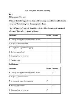 Tiếng Anh 10 Unit 2: Speaking - Kết Nối Trí Thức