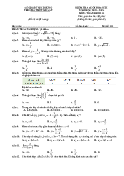 Đề cuối học kỳ 1 Toán 11 năm 2023 – 2024 trường THPT Kẻ Sặt – Hải Dương