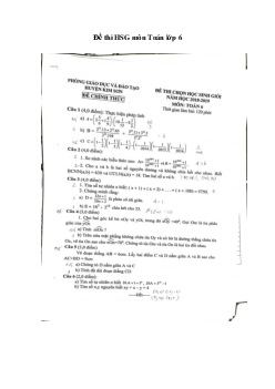 Đề thi học sinh giỏi môn Toán lớp 6 phòng GD&ĐT Kim Sơn năm 2018 - 2019