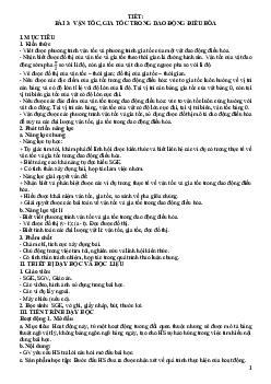 Bài 3: Vận tốc, gia tốc trong dao động điều hoà | Giáo án Vật Lí 11 Kết nối tri thức
