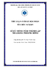 THAM KHẢO TIỂU LUẬN TỔ CHỨC SỰ KIỆN