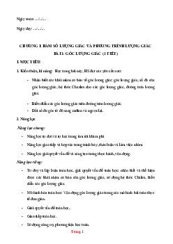 Giáo án Toán 11 Chân trời sáng tạo học kỳ 1 phương pháp mới