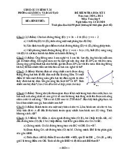 Đề kiểm tra HK1 Toán 9 năm 2020 – 2021 phòng GD&ĐT Bình Tân – TP HCM