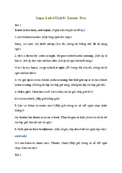 Giải Tiếng Anh lớp 4 Unit 9: Lesson Two | Family and Friends