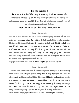 Văn mẫu lớp 6: Đoạn văn nói về đặc điểm riêng của một cây hoa hoặc một con vật mà em yêu thích - Chân Trời Sáng Tạo