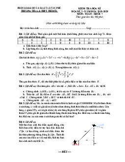 Đề thi học kì 2 Toán 7 năm 2019 – 2020 trường THCS&THPT Trí Đức – TP HCM