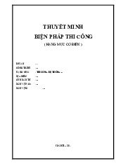 Bìa biện pháp thi công - Tài liệu tổng hợp