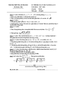 Đề thi KSCL Toán 11 năm 2017 – 2018 trường Thạch Thành 1 – Thanh Hóa lần 2