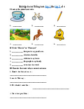 Bài tập ôn hè Tiếng Anh lớp 1 lên lớp 2 số 4