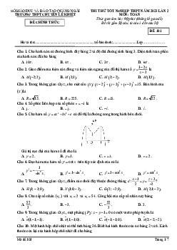 Đề thi thử THPT Quốc gia năm 2023 môn Toán lần 2 trường chuyên Lê Khiết, Quảng Ngãi (có lời giải)
