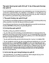 Tập quán thương mại quốc tế là gì? Ví dụ về tập quán thương mại quốc tế