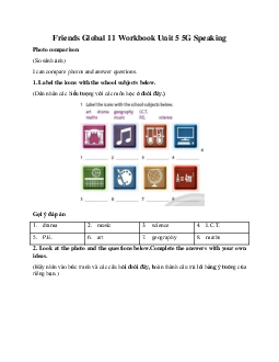 Giải Tiếng anh 11 Workbook Unit 5 5G Speaking | Friends Global
