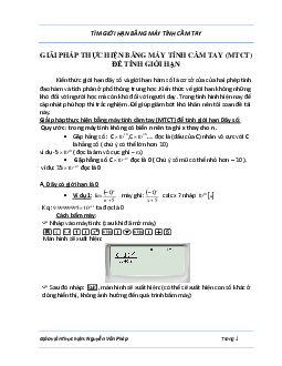 Tìm giới hạn bằng máy tính cầm tay – Nguyễn Văn Phép