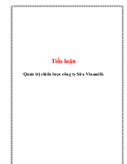 "Quản trị chiến lược Công ty sữa Vinamilk" | Tiểu luận môn Quản trị chiến lược | Trường Đại học Tài chính - Marketing