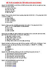 Đề trắc nghiệm ôn tập - Hóa Đại cương 2 | Trường Đại học Khoa học Tự nhiên, Đại học Quốc gia Thành phố Hồ Chí Minh