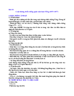 Giáo án Bài 12: Cuộc kháng chiến chống quân lược Tống (1075 - 1077) Lịch sử 7 | Kết nối tri thức