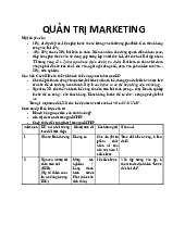Yêu Cầu & Tổng Quan Về Quản Trị Marketing | Môn Quản trị marketing - Đại học Kinh Tế Quốc Dân