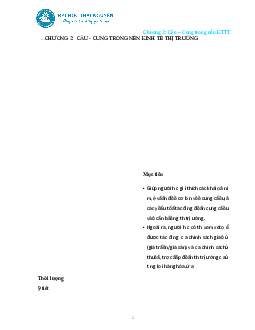 Tài liệu chương 2: Cung - Cầu trong nền kinh tế thị trường | Trường Đại học Kinh tế và Quản trị Kinh doanh, Đại học Thái Nguyên