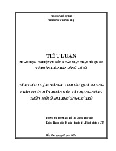 Tiểu luận nông thôn mới - Xây dựng nông thôn mới | Trường Đại học Kinh tế – Luật