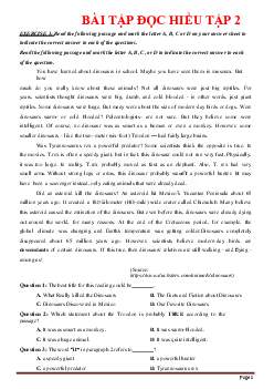 Bài tập đọc hiểu Tiếng Anh luyện thi THPT quốc gia (có đáp án-tập 2)