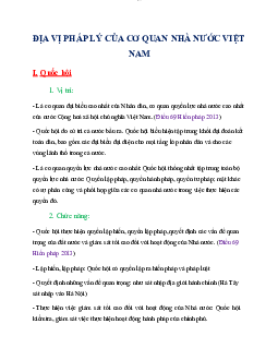 Địa vị pháp lý của cơ quan nhà nước Việt Nam | Pháp luật đại cương | Đại học Thương mại