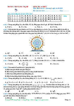 Đề kiểm tra 45 phút Hình học 11 chương 1 trường THPT Long Thạnh – Kiên Giang