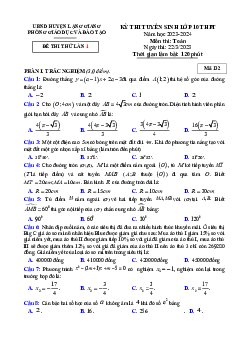 Đề thi thử Toán vào 10 lần 1 năm 2023 – 2024 phòng GD&ĐT Lạng Giang – Bắc Giang