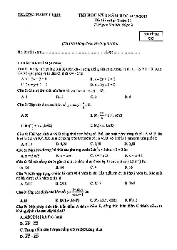 Đề thi học kỳ 1 Toán 11 năm học 2018 – 2019 trường THPT Marie Curie – Hà Nội