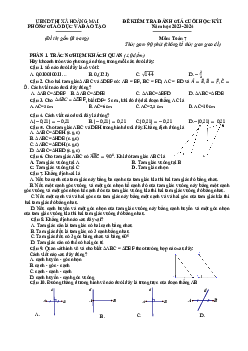 Đề cuối học kỳ 1 Toán 7 năm 2023 – 2024 phòng GD&ĐT Hoàng Mai – Nghệ An