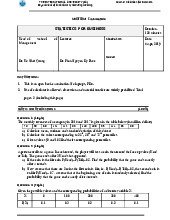 Đề thi giữa kỳ học phần Statistics for Business năm 2019 | Trường Đại học Quốc tế, Đại học Quốc gia Thành phố Hồ Chí Minh